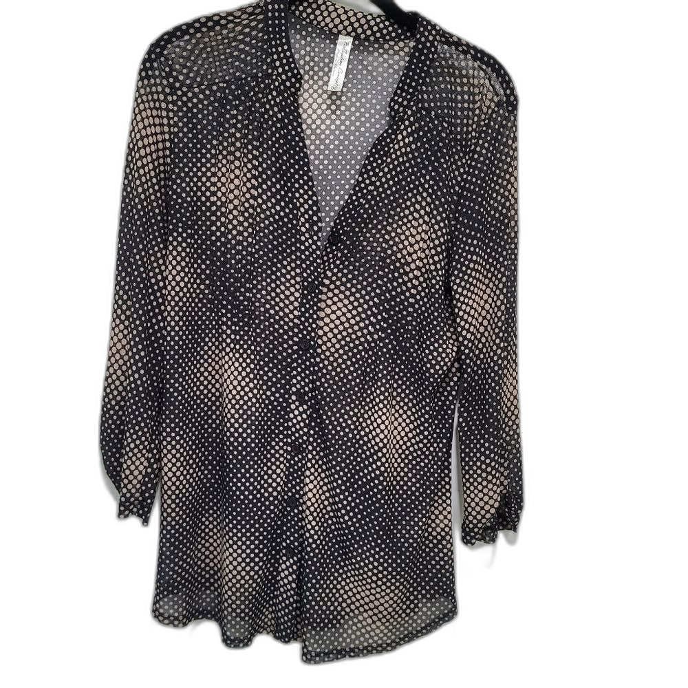 2/$30 Sheer Tunic Blouse w/Blouse - Size Med